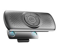 AGPTEK Bluetooth 5.0 Handsfree Car Kit Built-in Microphone with Clip for GPS Music TF Card Slot Auto Reconnect Speaker IOS Siri & Google Assistant Black