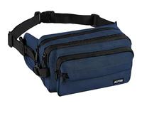 AGPTEK Bum Bag, Large Capacity RFID Waist Fanny Pack for Men Women, Adjustable & Waterproof Bumbag Running Belt for Travel, Running, Shopping, Hiking, Dog Walking, Cycling, Climbing, Denim Blue