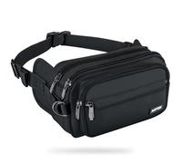 AGPTEK Bum Bag, Large Capacity Waist Fanny Pack for Men Women, Adjustable & Waterproof Bumbag Running Belt for Travel, Running, Shopping, Hiking, Dog Walking, Cycling, Climbing, Black, S