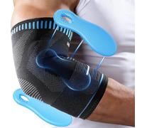 AGPTEK Elbow Sleeve Brace with Removable Compression Strap - Enhanced Support for Tennis Elbow, Golfer's Elbow & Weightlifting. Dual-Stabilizing Silicone Pads & Anti-Slip Design for Men & Women, M