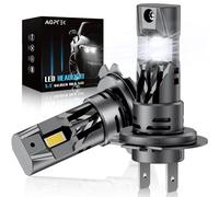 AGPTEK H7 H4 H1 LED Headlight Bulbs,Halogen Replacement Bulb,Fanless Wireless Headlight Car Conversion Kit Lights, Mini Size Plug and Play (H7 80W)