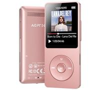 AGPTEK MP3 Player, Portable MP3 Player with Bluetooth 5.3, 32GB Music Player with 1.8" Screen, Built-in Speaker,FM Radio,Voice Recorder, Supports 128GB Expandable Storage, Pink(No Headphones Included)