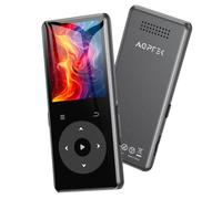 AGPTEK MP3 Player with Bluetooth, 1.8'' Portable Metal Music Player with Speaker & Touch Button, Digital Sports MP3 Player with FM Radio, Recorder, No Built-in Memory, Supports Up to 128GB(0 GB)