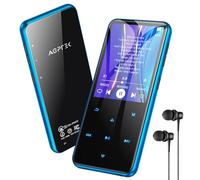 AGPTEK MP3 Player with Bluetooth 5.3, 16GB Internal Memory Expandable up to 128GB, 2.4 Inch Music Player with Speaker and FM Radio, Earphone Included, Blue
