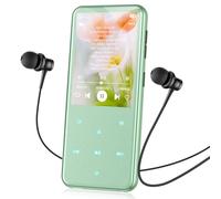 AGPTEK MP3 Player with Bluetooth 5.3, 64GB Internal Memory Expandable up to 128GB, 2.4 Inch Music Player with Speaker and FM Radio, Earphone Included, Green