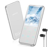 AGPTEK MP3 Player with Bluetooth 5.3, 64GB Internal Memory Expandable up to 128GB, 2.4 Inch Music Player with Speaker and FM Radio, Earphone Included, Silver