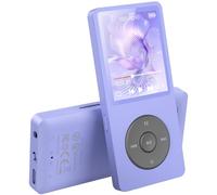 AGPTEK MP3 Player with Bluetooth 5.3, 64GB Internal Memory Portable Music Player 1.8 inch Screen with Speaker, FM Radio, Voice Recorder, Supports Expanded Up to 128GB (Without headphones), Purple