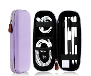 AGPTEK Pencil Case Holder Compatible with Apple Pencil, Stylus iPad Pro Pen, Pencil, Samsung, Huawei, Apple Pen Accessories, USB Cable, Earphone, Fountain Pen, Purple