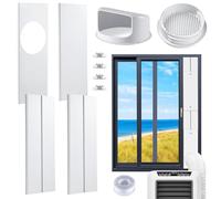 AGPTEK Portable AC Window Vent Kit, 17”-62” Length Adjustable, 5.1”/5.9” Hose Compatible, Mesh Pest Protection, 2024 Upgraded Version