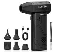AGPtEK Rechargeable Electric Air Duster, 260,000RPM Super Power Compressed Air Duster, 3-Gear Adjustable & Stepless Adjustment Blower with Brushless Motor, Cordless Portable Dust Blower
