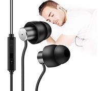 AGPTEK Sleep Earbuds, In-Ear Sleeping Earphones Noise Isolating Headphone | Ultra-Soft Silicone Earbuds, with Mic and Volume Control for Insomnia, Side Sleeper, Snoring, Air Travel, Meditation Black