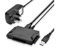 AGPTEK USB 3.0 to IDE/SATA Converter, Hard Drive Adapter with Power Switch for 2.5"/3.5" SATA/IDE SSD Hard Drive Disks & 5.25" CD/DVD Drives, Support 2TB, Include 12V 2A Power Adapter & USB 3.0 Cable