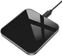 AGPTEK Wireless Charger, Qi-Certified 15W Max Fast Wireless Charging Pad Compatible with iPhone 17/16/15/14/13/12/11/XS/8, for Samsung Galaxy S25/S24/S23/S22/S20, AirPods Pro, Black (No AC Adapter)