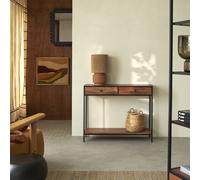 Agra - Console table in solid acacia and metal Natural