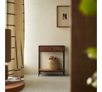 Agra - Console with 1 drawer in solid acacia and metal Natural