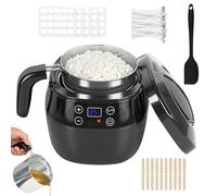 Agrdeed Candle Wax Melter with Pour Spout, 1L Electric Candle Jars for Making Candles, Candle Making Kit Wax Pot Melter Complete Kit with Candle Wicks, Sticks, Candle Wick Stickers,Stirring Spoon