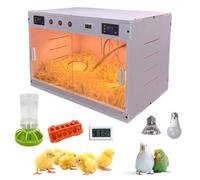 Agrdeed Chicken Brooder Box, Intelligent Sliding-Door Chick Feeding Box Chick Incubator for Hatching 96L Large Poultry Heater Breeding Box with Lighting/UVA Heating Lamp for Small Animal