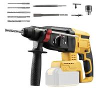 Agrdeed Electric Hammer Drill for Dewalt 20V Battery, Brushless Rotary Hammer Drills System Cordless Drill with 10PCS Drill Bits, 4500 BPM, 2.7 J Impact Energy, for Concrete, Wood(No Battery)