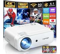 Agreago Native 1080P Projector with Display, 5G WiFi Bluetooth, 9000L 4K, Compatible with Mobile Phone Projector, Video Projector, Compatible with TV Stick/iOS/Android/Win/HDMI/USB