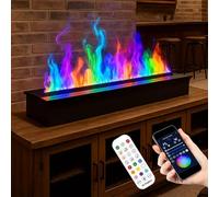 agreilduite 3D Water Vapour Electric Fireplace, Multi-Color LED - 3D Effect Fireplace - Touchable Mist, Recessed Vapor Fireplace, App/Remote/Touch Control, Automatic Water Filling 50cm/19.6in