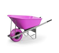 Agri Barrow Wheel Barrow 120 Litre Plastic Wheelbarrow with Fat Puncture Proof Tires, Pink- Ideal for Equestrians, Gardeners, Yard & Garden Maintainers, Farmers, Stable Workers, Allotment Owners