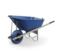 Agri Barrow Wheel Barrow 120 Litre Plastic Wheelbarrow with Puncture Proof Tires, Blue - Ideal for Equestrians, Gardeners, Yard & Garden Maintainers, Farmers, Stable Workers, Allotment Owners