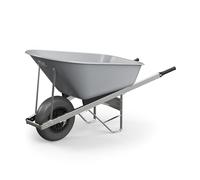 Agri Barrow Wheel Barrow 120 Litre Plastic Wheelbarrow with Puncture Proof Tires, Grey- Ideal for Equestrians, Gardeners, Yard & Garden Maintainers, Farmers, Stable Workers, Allotment Owners