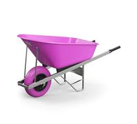 Agri Barrow Wheel Barrow 120 Litre Plastic Wheelbarrow with Puncture Proof Tires, Pink - Ideal for Equestrians, Gardeners, Yard & Garden Maintainers, Farmers, Stable Workers, Allotment Owners