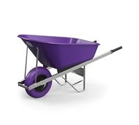 Agri Barrow Wheel Barrow 120 Litre Plastic Wheelbarrow with Puncture Proof Tires, Purple- Ideal for Equestrians, Gardeners, Yard & Garden Maintainers, Farmers, Stable Workers, Allotment Owners
