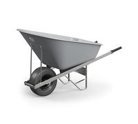 Agri Barrow Wheel Barrow 160 Litre Plastic Wheelbarrow with Puncture Proof Fat Tires - Grey, Ideal for Equestrians, Gardeners, Yard & Garden Maintainers, Farmers, Stable Workers, Allotment Owners