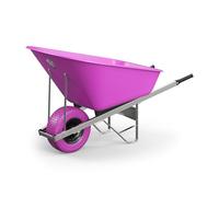 Agri Barrow Wheel Barrow 160 Litre Plastic Wheelbarrow with Puncture Proof Fat Tires - Pink, Ideal for Equestrians, Gardeners, Yard & Garden Maintainers, Farmers, Stable Workers, Allotment Owners