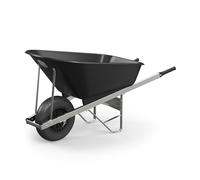 Agri Barrow Wheel Barrow 160 Litre Plastic Wheelbarrow with Puncture Proof Tires, Black- Ideal for Equestrians, Gardeners, Yard & Garden Maintainers, Farmers, Stable Workers, Allotment Owners