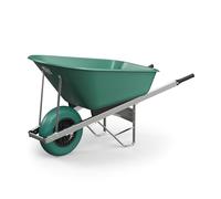 Agri Barrow Wheel Barrow 160 Litre Plastic Wheelbarrow with Puncture Proof Tires, Green - Ideal for Equestrians, Gardeners, Yard & Garden Maintainers, Farmers, Stable Workers, Allotment Owners