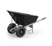 Agri Barrow Wheel Barrow 160 Litre Plastic Wheelbarrow with Puncture Proof Twin Slim Tyres, Black - Ideal for Equestrians, Farmers, Gardeners, Stable Yards, and Heavy-Duty Use