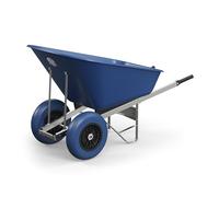 Agri Barrow Wheel Barrow 160 Litre Plastic Wheelbarrow with Puncture Proof Twin Slim Tyres, Blue- Ideal for Equestrians, Farmers, Gardeners, Stable Yards, and Heavy-Duty Use