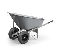 Agri Barrow Wheel Barrow 160 Litre Plastic Wheelbarrow with Puncture Proof Twin Slim Tyres, Grey - Ideal for Equestrians, Farmers, Gardeners, Stable Yards, and Heavy-Duty Use