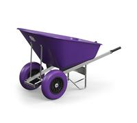 Agri Barrow Wheel Barrow 160 Litre Plastic Wheelbarrow with Puncture Proof Twin Slim Tyres, Purple - Ideal for Equestrians, Farmers, Gardeners, Stable Yards, and Heavy-Duty Use