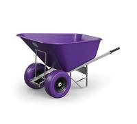 Agri Barrow Wheel Barrow 200 Litre Plastic Wheelbarrow with Puncture Proof Twin Fat Tyres, Purple - Ideal for Equestrians, Farmers, Gardeners, Stable Yards, and Heavy-Duty Use