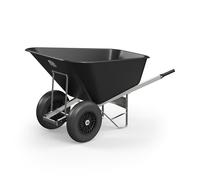 Agri Barrow Wheel Barrow 200 Litre Plastic Wheelbarrow with Puncture Proof Twin Slim Tyres, Black - Ideal for Equestrians, Farmers, Gardeners, Stable Yards, and Heavy-Duty Use