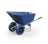 Agri Barrow Wheel Barrow 200 Litre Plastic Wheelbarrow with Puncture Proof Twin Slim Tyres, Blue- Ideal for Equestrians, Farmers, Gardeners, Stable