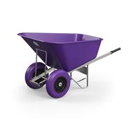 Agri Barrow Wheel Barrow 200 Litre Plastic Wheelbarrow with Puncture Proof Twin Slim Tyres, Purple - Ideal for Equestrians, Farmers, Gardeners, Stable Yards, and Heavy-Duty Use