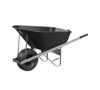 Agri Barrow Wheelbarrow 120 Litre Plastic Tub Puncture Proof Fat Tyre Black