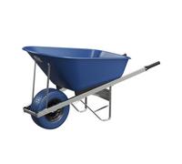 Agri Barrow Wheelbarrow 120 Litre Plastic Tub Puncture Proof Fat Tyre Blue
