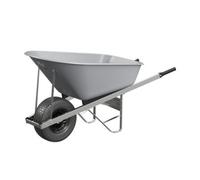 Agri Barrow Wheelbarrow 120 Litre Plastic Tub Puncture Proof Fat Tyre Grey