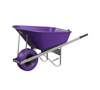 Agri Barrow Wheelbarrow 120 Litre Plastic Tub Puncture Proof Fat Tyre Purple