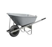 Agri Barrow Wheelbarrow 120 Litre Plastic Tub Puncture Proof Tyre Grey