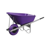 Agri Barrow Wheelbarrow 120 Litre Plastic Tub Puncture Proof Tyre Purple