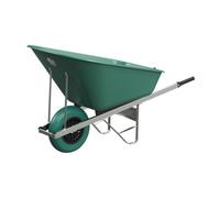 Agri Barrow Wheelbarrow 160 Litre Plastic Tub Puncture Proof Tyre Green