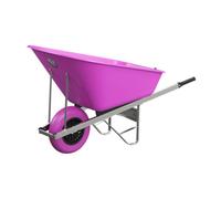 Agri Barrow Wheelbarrow 160 Litre Plastic Tub Puncture Proof Tyre Pink