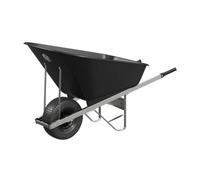 Agri Barrow Wheelbarrow Twin 160 Litre Plastic Tub Puncture Proof Tyre Black